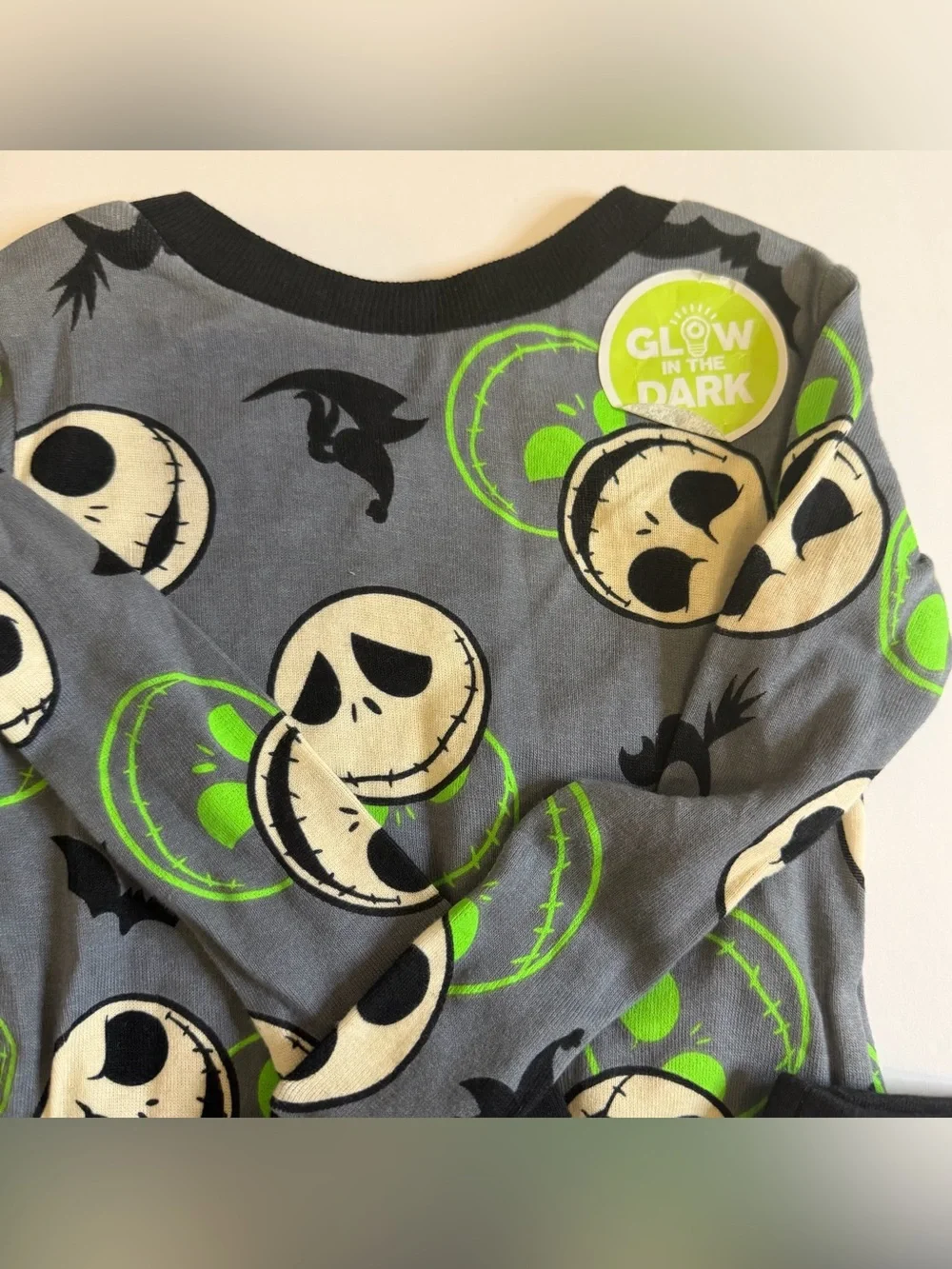 Disney Nightmare Before Christmas Jack Skellington Glow in Dark Pajamas 2T NWT